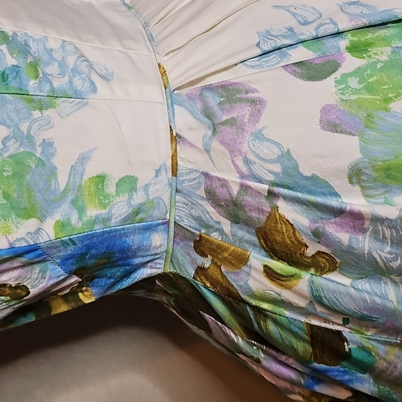 True Vintage Alix Of Miami 1950s Fit And Flare Floral Dress Blue, Green Cupcake - Picture 11 of 17